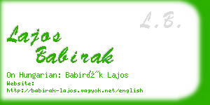 lajos babirak business card